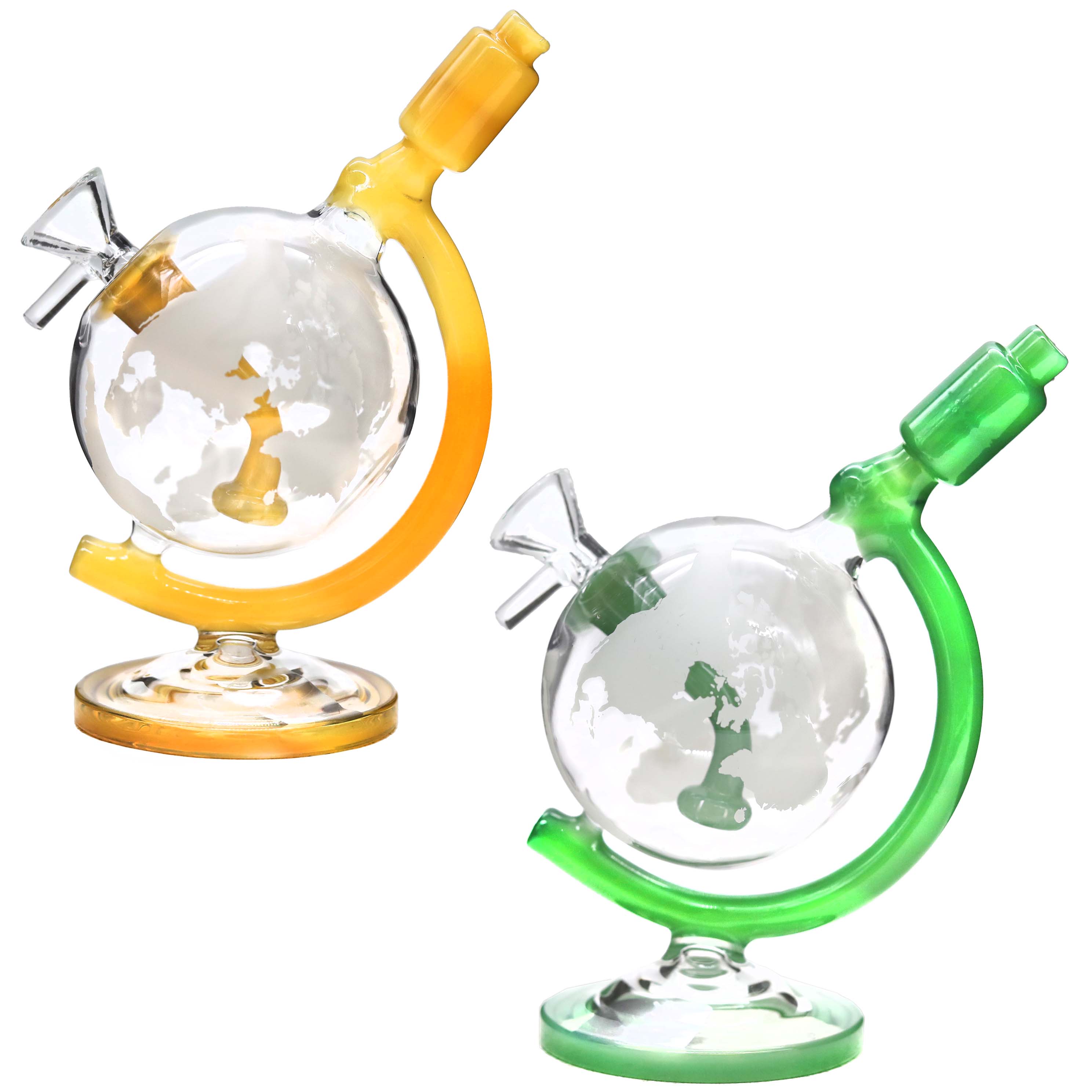 Slyme Color World Map Design Waterpipe (WP-7011) | 7 inch | Assorted Colors product image